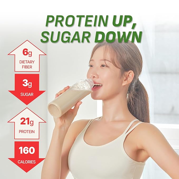 Green Tea Matcha Protein Shake, 21g Protein, Low Sugar, Keto-Friendly Meal Replacement Shake, 22.22oz, 14 Servings, With Crunchy Protein Balls