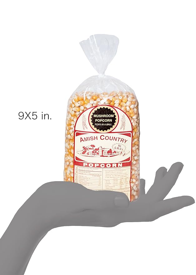 Amish Country Popcorn | 2 lbs Bag | Mushroom Popcorn Kernels | Old Fashioned, Non-GMO and Gluten Free (Mushroom - 2 lbs Bag)