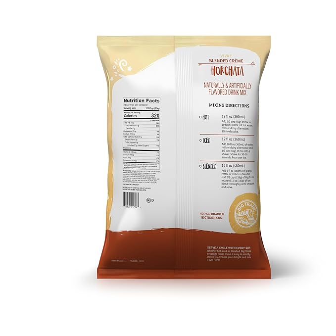 Big Train Vivaz Horchata Blended Cr챔me Beverage Mix, 3.5 Pound (Pack of 1)
