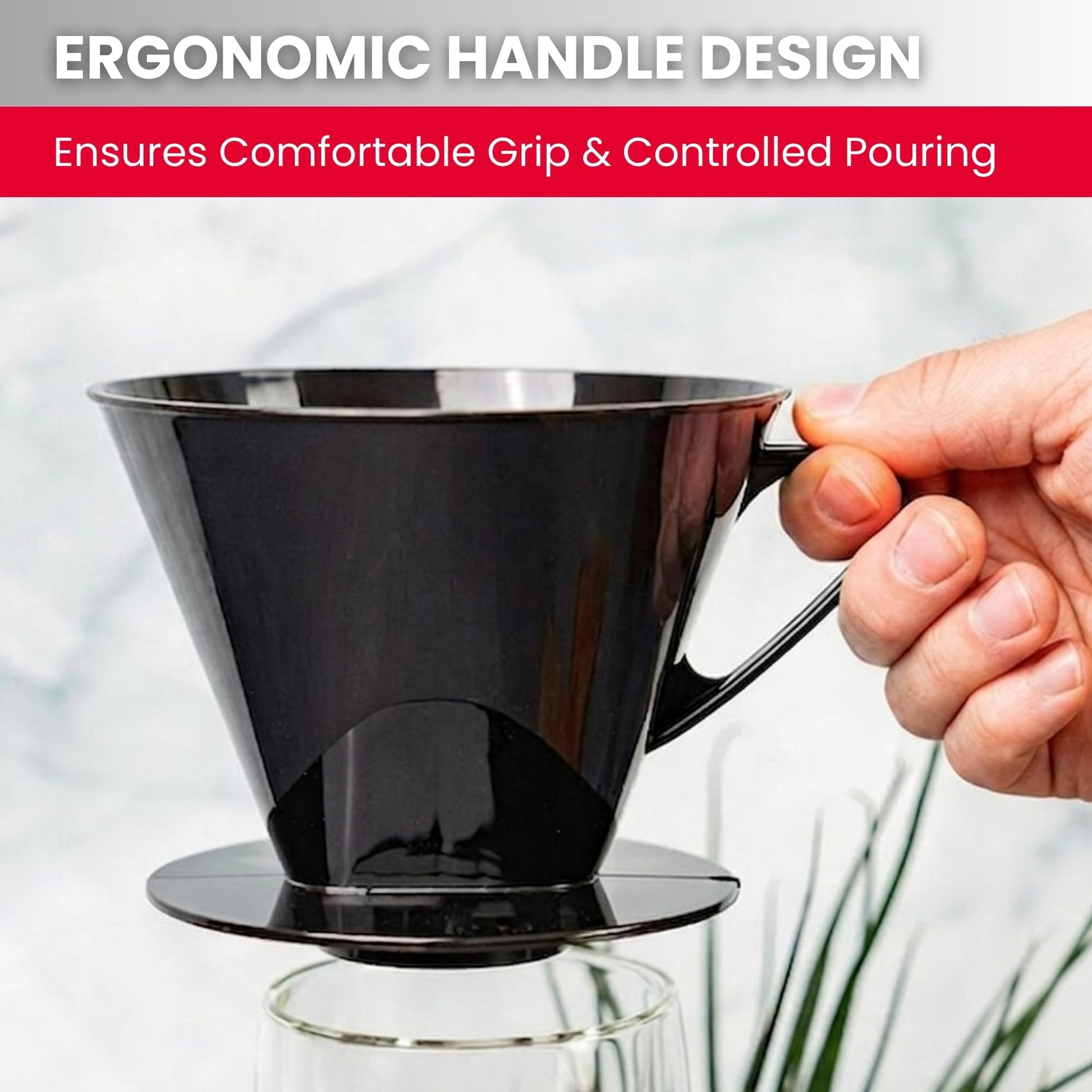 Westmark Pour Over Coffee Dripper, Coffee Filter Cone Size 4, Reusable Plastic for Manual Brewing