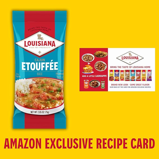 Cajun Etouffee Base 2.65 oz. (Pack of 6) - Authentic Cajun Etouffee Mix with Onions, Bell Peppers, Celery & Spices - By Louisiana Fish Fry