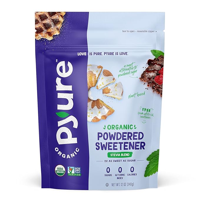Pyure Organic Stevia Blend Granulated Sugar Substitute with Zero Calories & Carbs Keto, Diabetic & Vegan Friendly Sugary Taste Alternative USDA Organic, Non-GMO Good For Baking 12oz