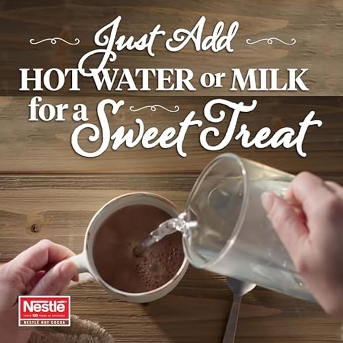 Nestle Hot Chocolate Packets, Hot Cocoa Mix, Rich Chocolate Flavor, Made with Real Cocoa, 0.71 oz, Bulk Pack (50 Count)
