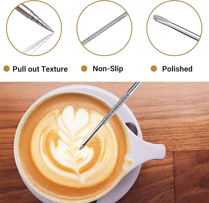 Milk Frothing Pitcher, 350ml/600ml (12oz/20oz) Milk Frother Cup Stainless Steel Jug Steaming Pitcher, Milk Coffee Cappuccino Latte Art Barista Steam Pitchers Milk Jug Cup with Decorating Pen