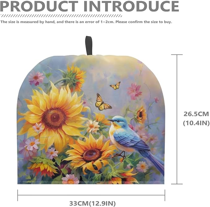 Hummingbird Sunflower Tea Cozies Soft Tea Cozy for Teapot Insulated for Women,Dust Proof Reusable Teapot Insulation Cover Breakfast Warmer