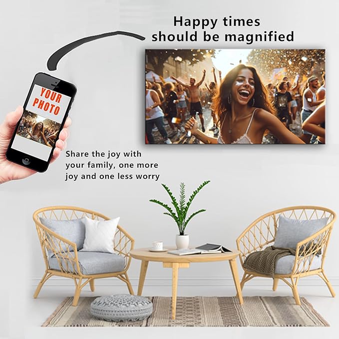 Personalized Custom Canvas Prints, Photo on Canvas Transform Your Photos into Stunning Framed Wall Art-Digitally Printed Photo to Canvas - Ideal for Home Decor, Gifts (32L?쐘16W" 80x40cm)