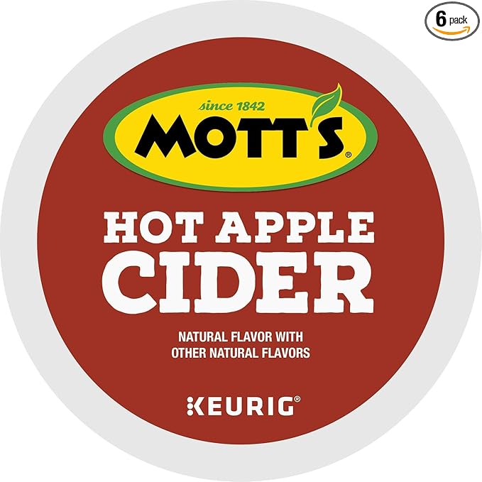 Keurig Mott's Hot Apple Cider, Keurig Single Serve K-Cup Pods, Flavored K Cups, Hot Apple Cider, 72 Count