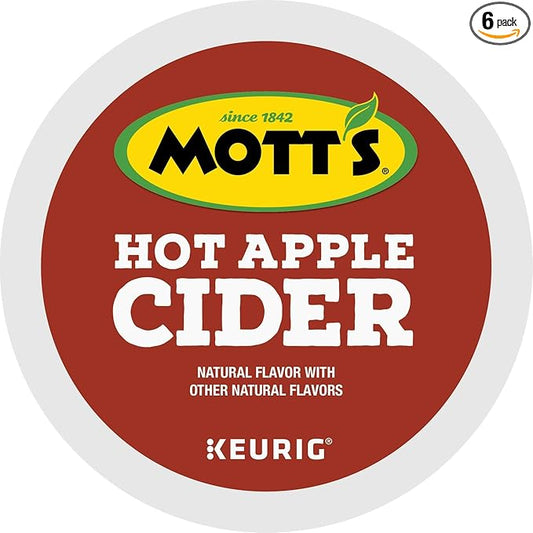 Keurig Mott's Hot Apple Cider, Keurig Single Serve K-Cup Pods, Flavored K Cups, Hot Apple Cider, 72 Count