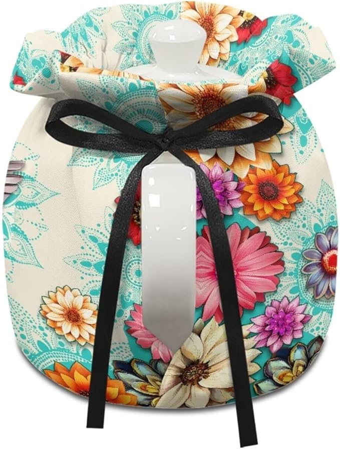 Hummingbird Flowers Tea Cozy Insulation Kitchen Accessory Tea Cozies Covers Kitchen Home Decorative Tea Pots Cozy for Keeping Warm Kettle Dust Cover