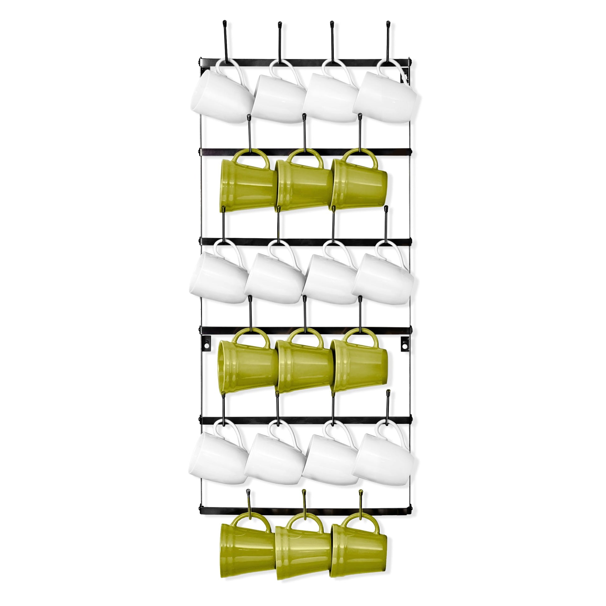 Sorbus Mug Rack for Wall - Small Rustic Coffee Mug Holder Wall Mount with 21 Hooks, Coffee Cup