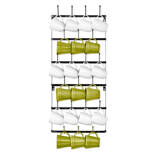 Sorbus Mug Rack for Wall - Small Rustic Coffee Mug Holder Wall Mount with 21 Hooks, Coffee Cup