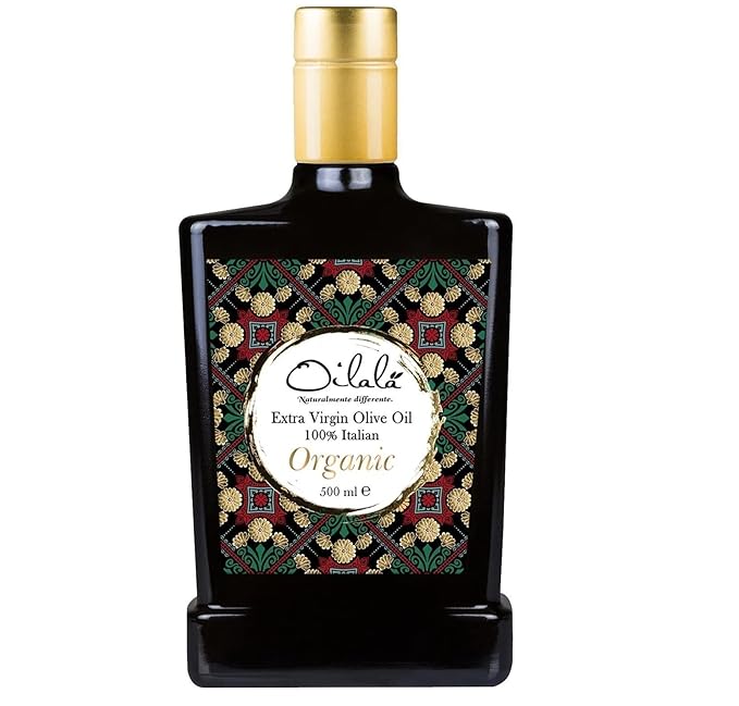 Oilala Extra Virgin Olive Oil, Organic, Robust Flavor, 854 mg/kg Polyphenol Rich, 2024 Gold Medal! filtered, Italian Family Farm Puglia, Italy, Coratina, 2024/25 Harvest, 500ml (16.9 FL Oz)