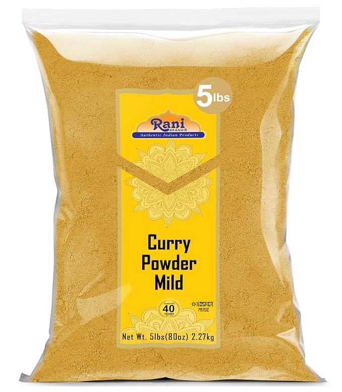 Rani Curry Powder Mild (10-Spice Authentic Indian Blend) 80oz (5lbs) 2.27kg Bulk ~ All Natural | Salt-Free | NO Chili or Peppers | Vegan | No Colors | Gluten Friendly | NON-GMO | Indian Origin