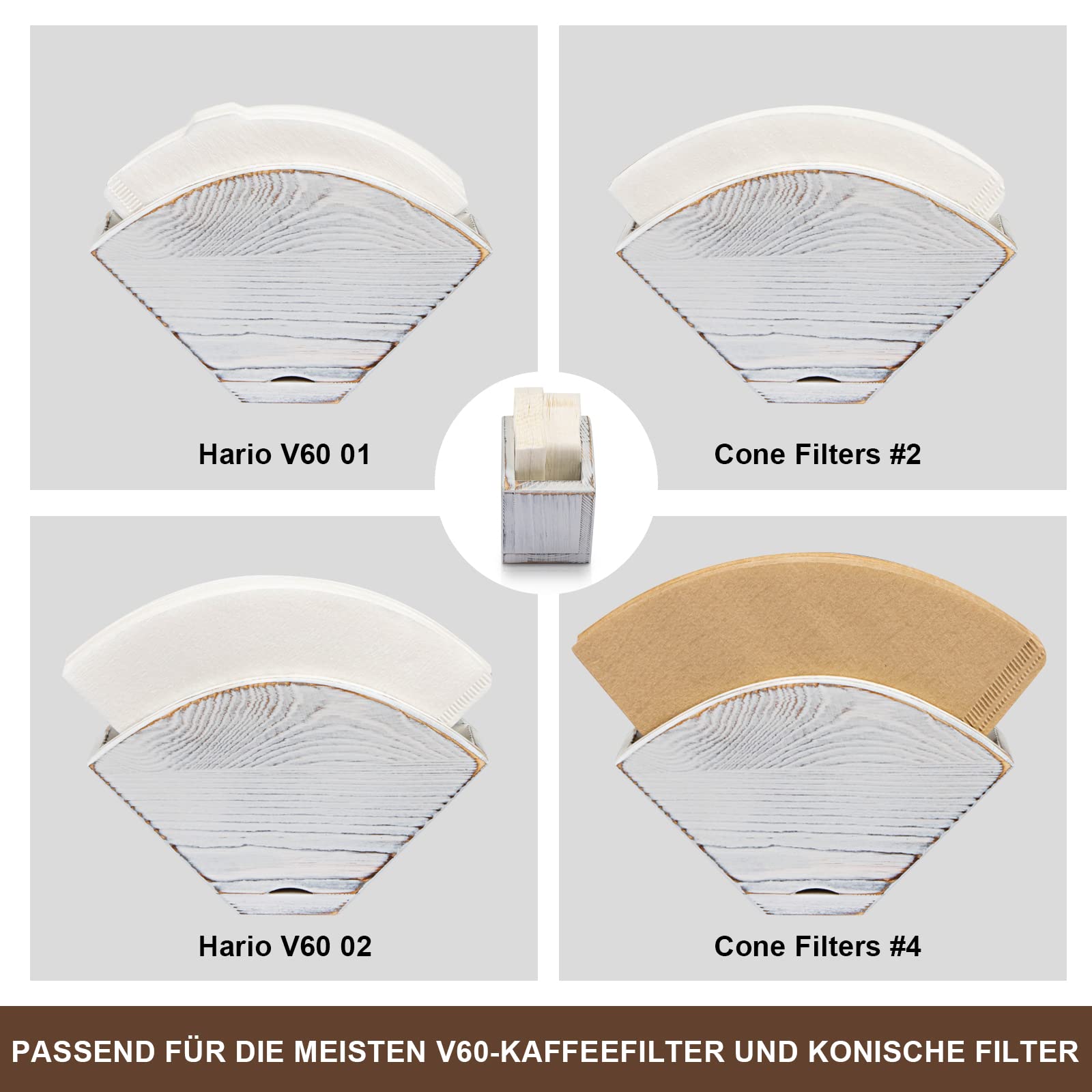 ANBOXIT Coffee Filter Holder, Farmhouse White Wall Mount