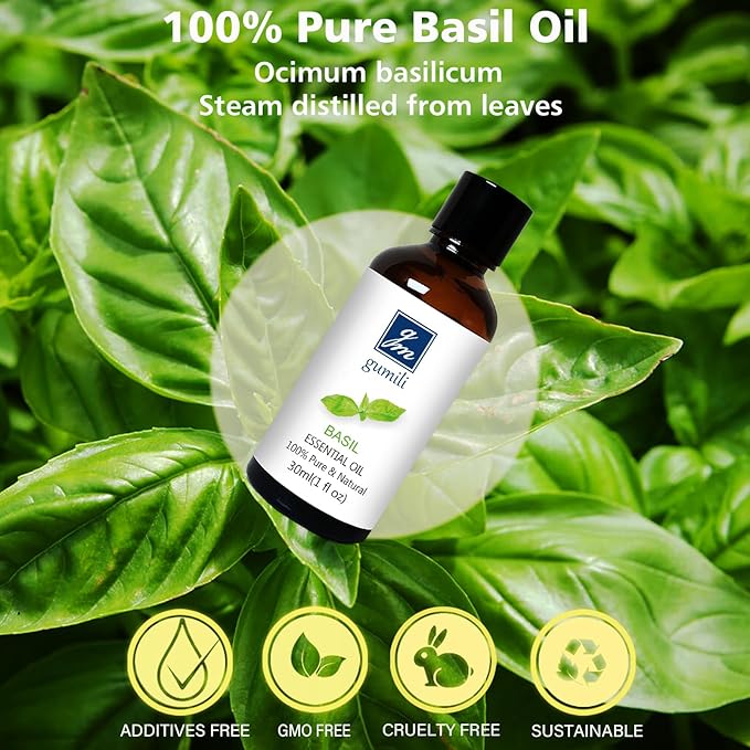 Basil Essential Oil 1 Oz ??100% Pure Natural Basil Oil for Diffuser, Skin, Massage & DIY, Fresh Herbaceous Aroma