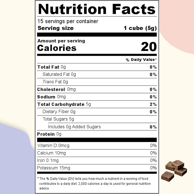 FOODHO GABA Joy Cubes Brown Sugar Cubes - Natural Dark Muscovado Sugar | Old Fashioned Pure Cane Sugar | Rich Nutrients for Good Sleep | Perfect for Tea, Coffee, Milk | No Preservatives