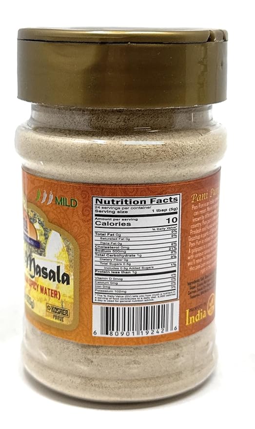 Rani Pani Puri Masala (14-Spice Blend for Indian Spicy Water) 4.2oz (120g) PET Jar ~ All Natural | Vegan | No Colors | Gluten Friendly | NON-GMO | Kosher | Indian Origin, gol gappa
