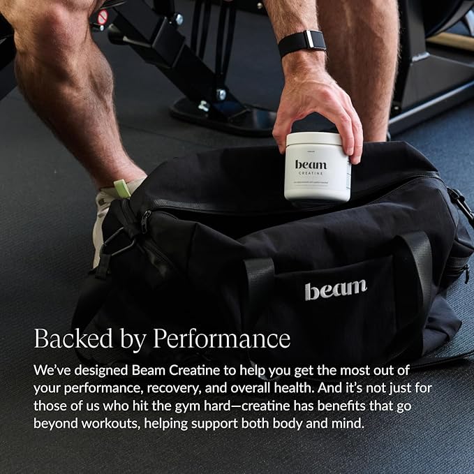 Beam Creatine Monohydrate Powder - Micronized Creatine for Muscle Growth, Strength, Endurance & Recovery - Fast-Dissolving, Workout Supplement for Men & Women, Keto & Vegan - 30 Servings