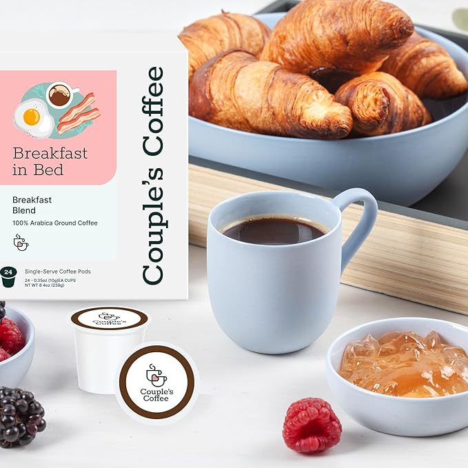 Couple's Coffee Breakfast Blend K-Cups | Gives Back to Military Families | Breakfast in Bed | Gourmet Ground Coffee Breakfast Blend | Compatible with K-Cups & Single Serve Brewers | 24 Count