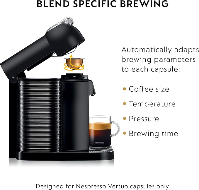 Nespresso Vertuo Coffee and Espresso Maker by Breville, Matte Black