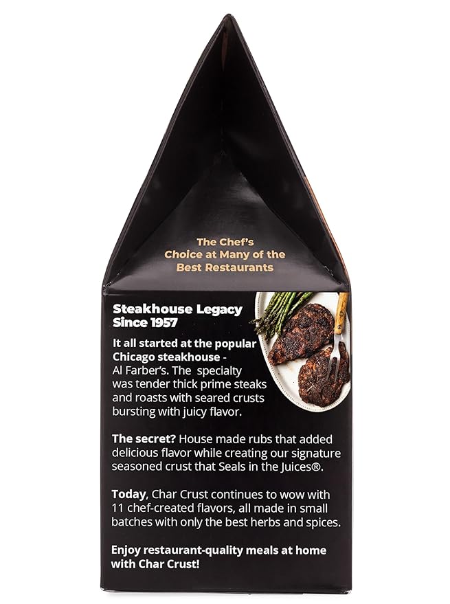 Char Crust Dry-Rub Seasonings Original Hickory Grilled | All-in-one seasonings | Perfect for Steaks, Burgers, Ribs, Tuna | Signature Crust that Seals in the Juices, 4 Ounce (Pack of 6)