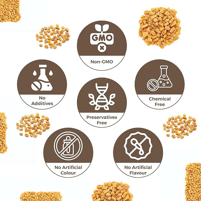 CARMEL ORGANICS Fenugreek |Methi Seeds (Powder, 24 Ounce or 1.5 Lbs)(Pack of 1) | USDA Certified Organic | Non-Gmo | No Added Preservatives | Indian Origin Fenugreek Seeds
