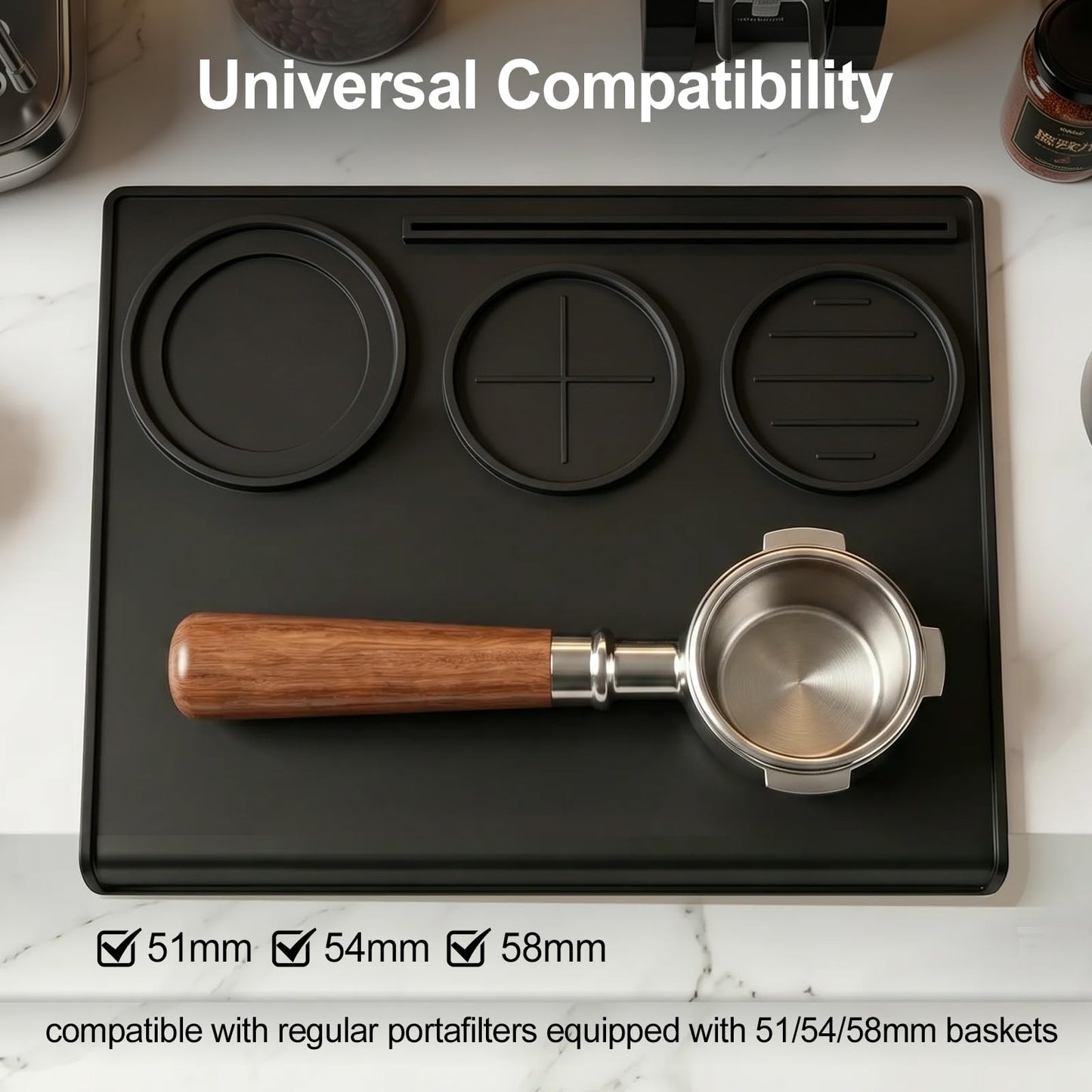 Loprfonase Espresso Tamping Mat, 90° Corner Silicone Coffee Tamper Mat