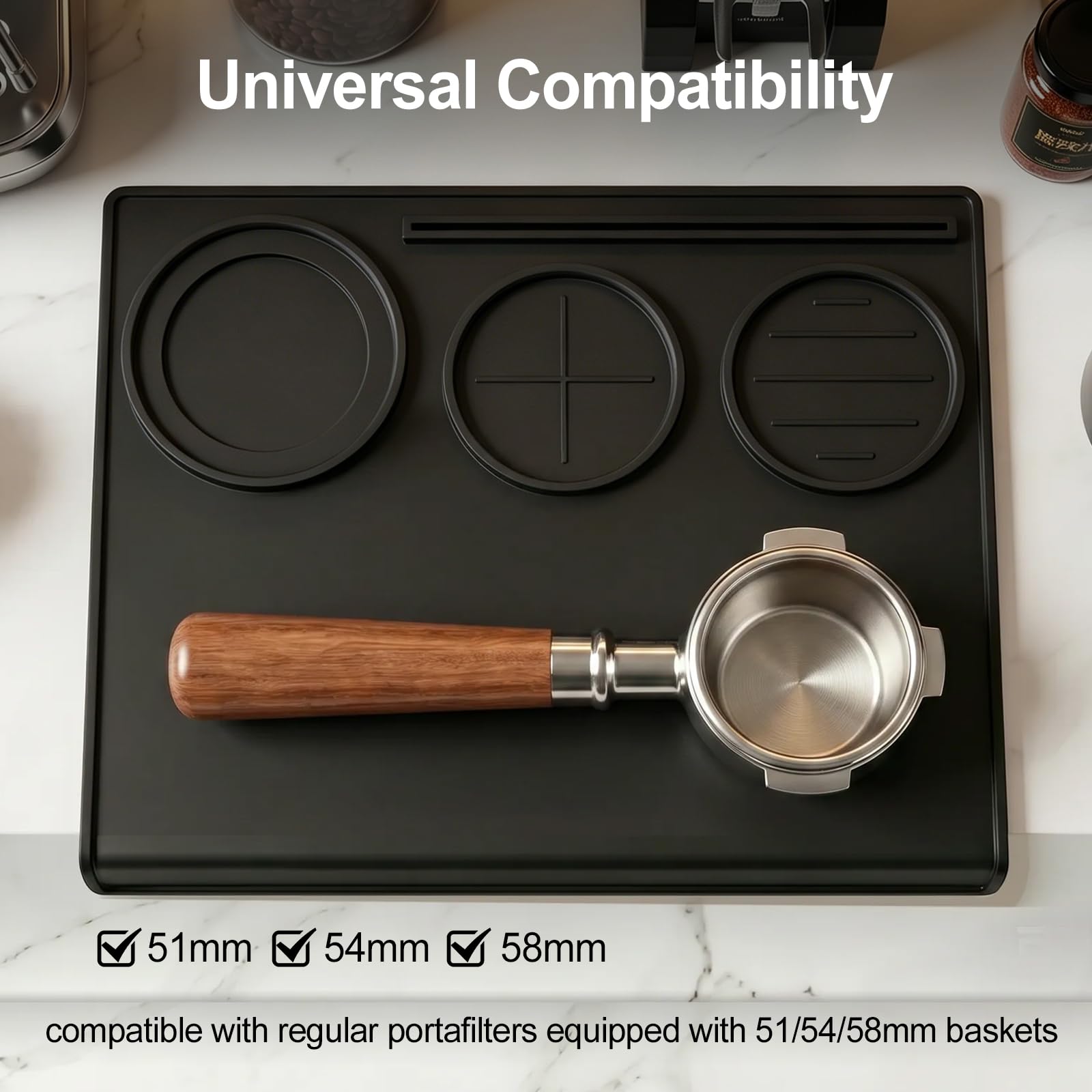 Loprfonase Espresso Tamping Mat, 90° Corner Silicone Coffee Tamper Mat