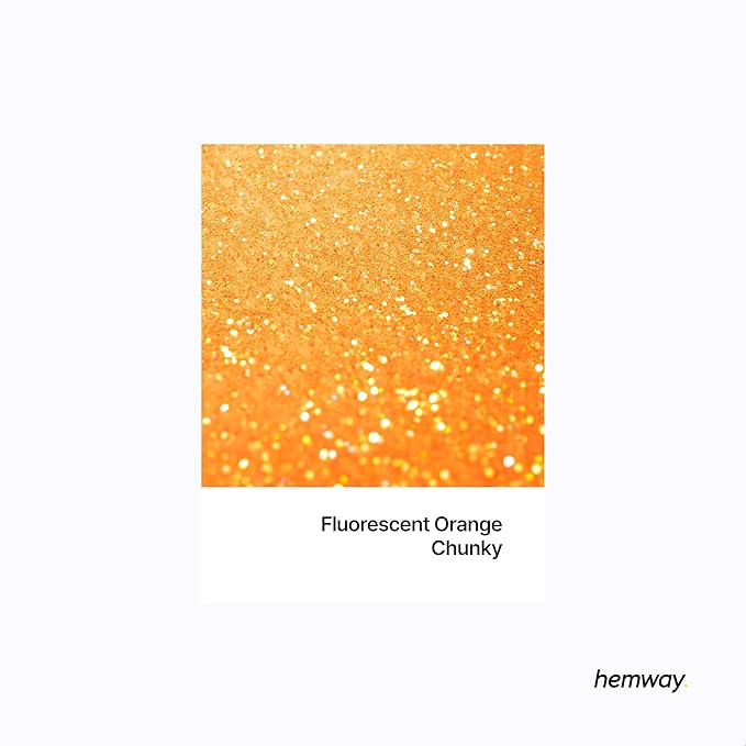 Hemway Premium Glitter Shaker - Fluorescent Orange | 130g Chunky Metallic Flake Sequins for Resin & Epoxy Crafts | Craft Supplies for Tumblers, Festival, Art