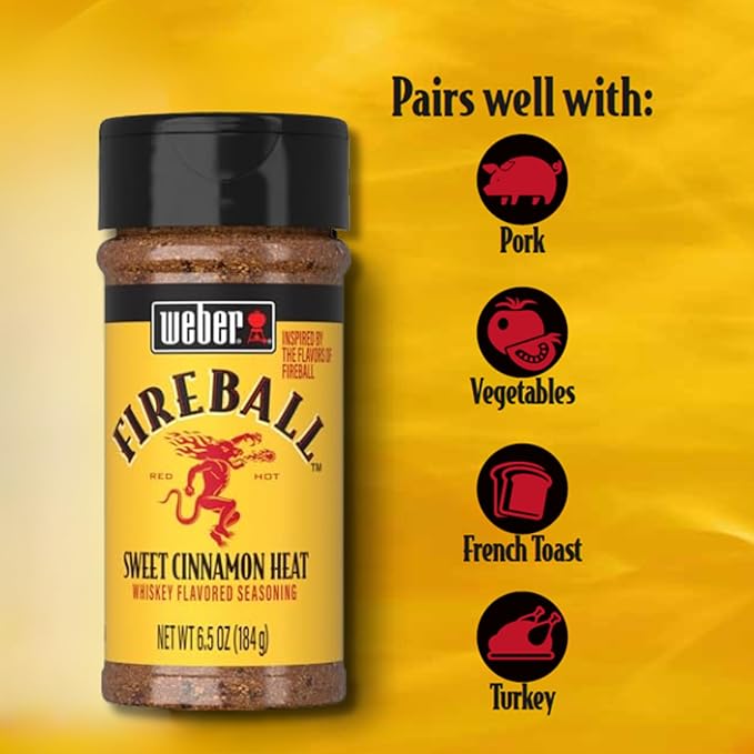 Weber Fireball Whiskey Flavored BBQ Seasoning, 6.5 oz