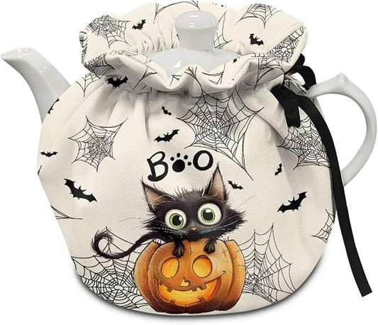 Boo Tea Cozy for Teapot Insulated Pumpkin Tea Pot Cozy for Keeping Warm Breakfast Warmer Pumpkins Teapot Insulation Cover for All Saints' Eve Thick Teapot Dust Protector