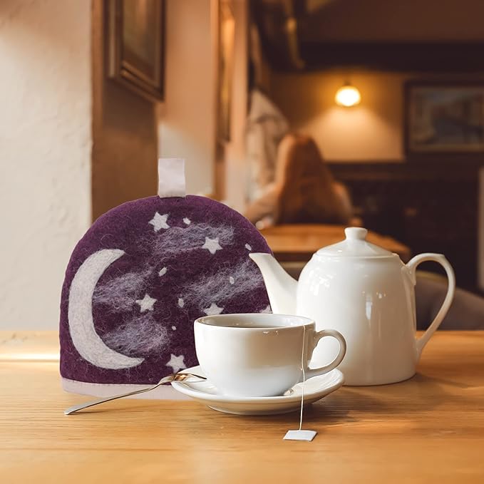 Glaciart One Wool Teapot Cozy Kettle Cover | Dome Shaped Large Tea Cosy, Kettle or French Press | Handmade & Needle Felted from Natural Wool | Warms Up to 2 Hours | Great as Gift