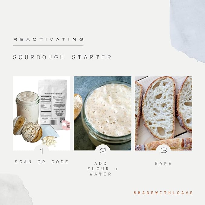 Dehydrated Sourdough Starter by Made With Loave | INCLUDES Recipe | Beginner Friendly | As Seen On TikTok | 5g