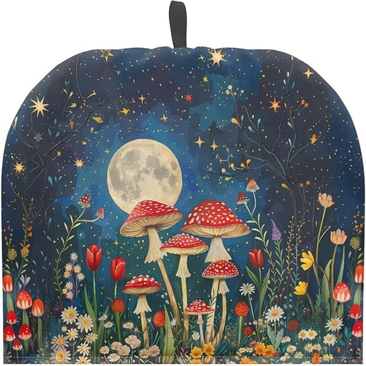 Mushrooms Moon Pattern Tea Cozy for Teapot Dome Teapot Cover Customized Teapot Covers with Handle Dust Cover Kitchen Kettle Dust Cover Can Hung and Folded Tea Pot Kitchen Decorative 竊뉰lue竊?"<div>
