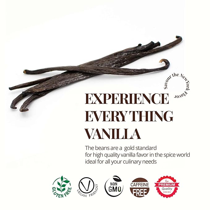 10 Whole Vanilla Beans Grade A+, Premium Bulk Vanilla Bean Pods For Making VanillaExtract and Baking, 6-8 Inches, Non GMO. by NYVanilla