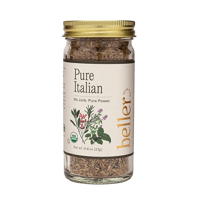 PURE ITALIAN | 0.8 oz | Organic Italian Seasoning Spice Blend for Authenticate Italian Cooking Made with Real Organic Herbs and Spices | Rachel Beller Nutrition Power Spicing