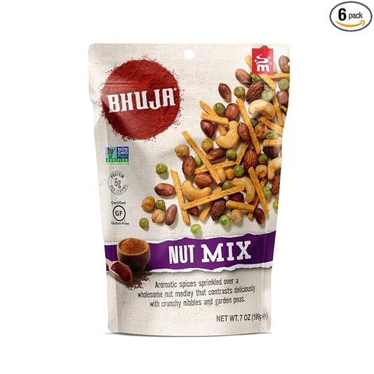 Bhuja Nut Mix, 7-ounce Bags (Pack of 6)