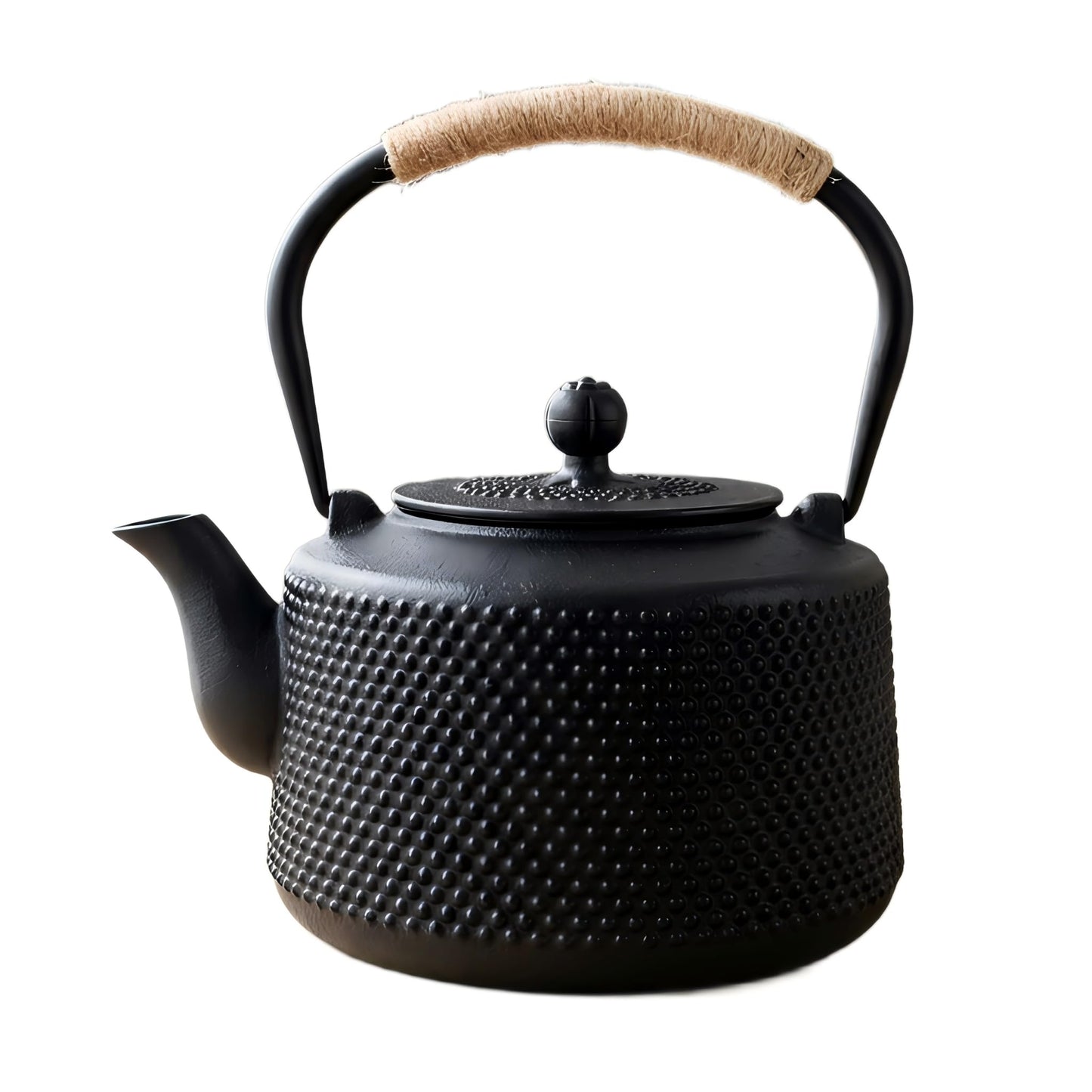 SECHUDO 54oz Hobnail Cast Iron Teapot for Stovetop, Tea Kettle with Infuser for Loose Leaf, Tea Pot