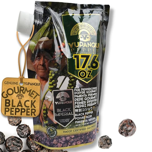 YUPANQUI Organic Black Peppercorns for Grinder Refill Award-Winning Organic Black Pepper corns 17.6oz Gourmet Peppercorns Whole