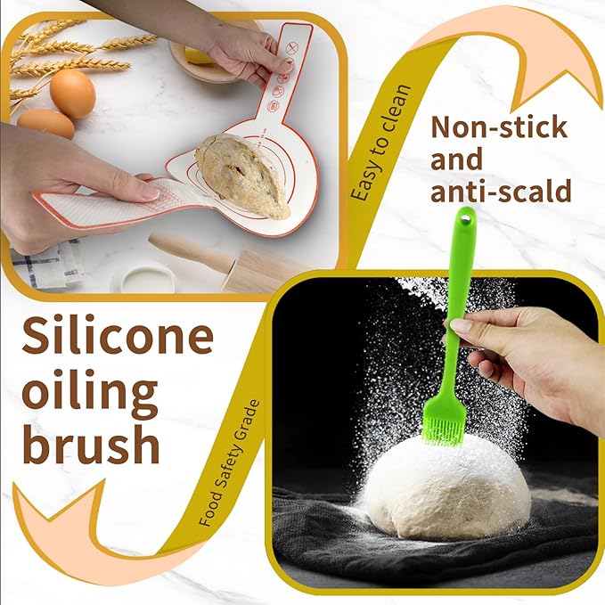 Banneton Bread Proofing Basket: Sourdough Bread Baking Supplies - Making Tools for Rising and Baking(Round Set)