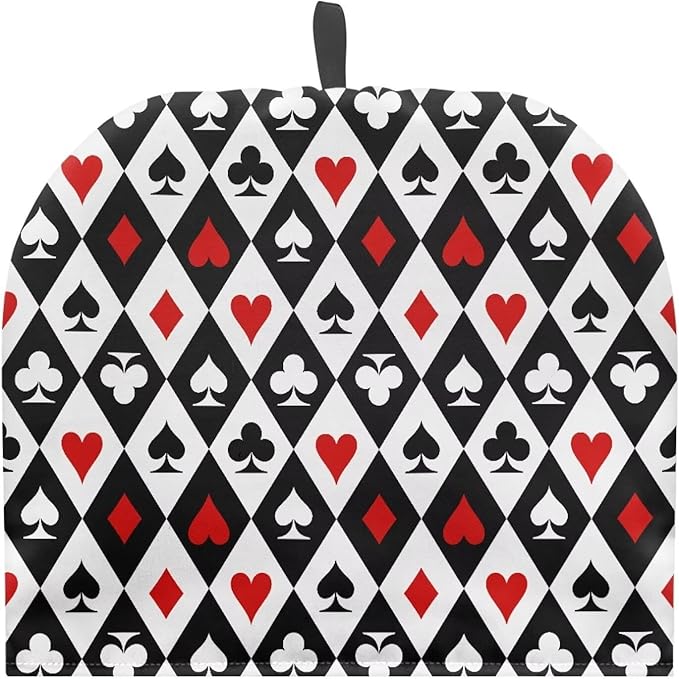 Poker Suit Print Large Tea Cozy for Teapot Extra Thick Tea Pot Cover Home Kitchen Decoration Insulated Teapot Cozy Dust Kitchen Accessories for Home Daily