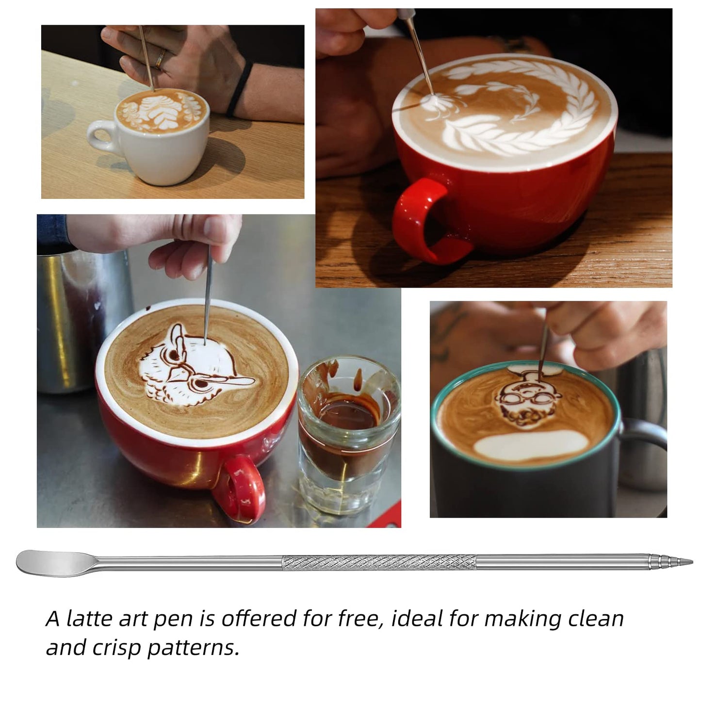 Stainless Steel Milk Frothing Pitcher - 20oz (600ml), Espresso Steaming Pitcher with Anti-scald