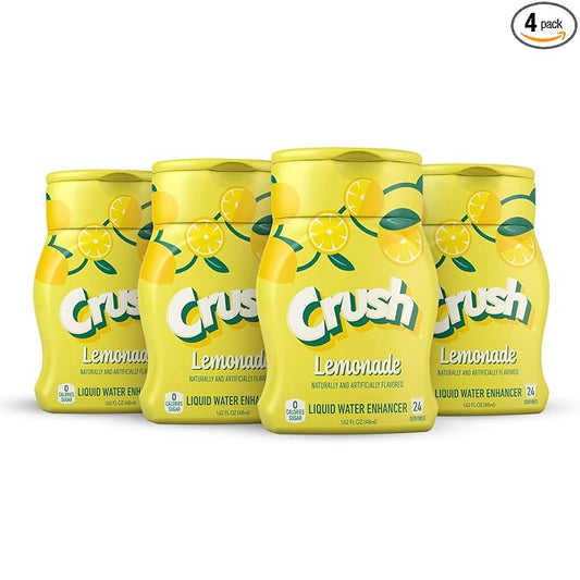 CRUSH Crush, Lemonade, Liquid Water Enhancer ??New, Better Taste (4 Bottles, Makes 96 Flavored Water Drinks) 1.62 Fl Oz (Pack of 1)