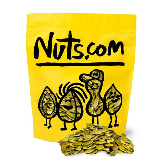 Nuts.com – Roasted Pepitas – 2 Lb Bag, Unsalted No Shell Pumpkin Seeds, Healthy Snack for Adults & Kids, Rich in Protein, Fiber & Calcium – Keto Friendly, Vegan, Gluten-Free & Kosher Pareve