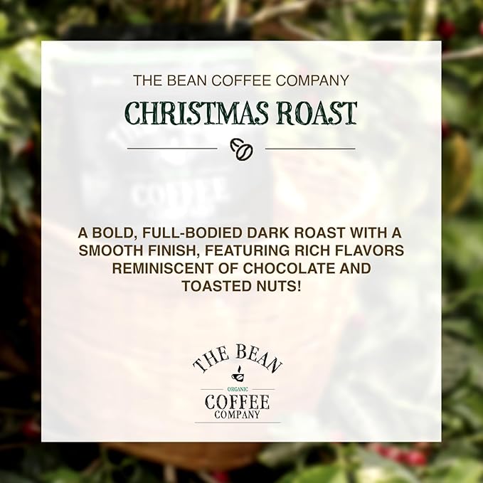 The Bean Organic Coffee Company Christmas Roast, Dark Roast, Ground Coffee, 5-Pound Bag, Café molido tostado orgánico