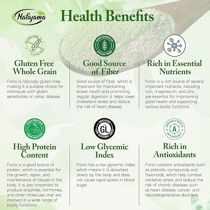 Nafajama Premium Gluten-Free White Fonio Flour | Ancient African Superfood | All-Natural, Non-GMO, Vegan, High-Fiber ??1 Bag of 110 lb / 50 kg