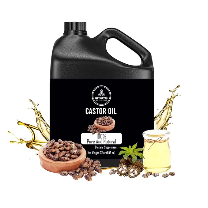 Naturevibe Botanicals Fractionated Coconut Oil 32oz and Castor Oil 32oz | Oil Combo
