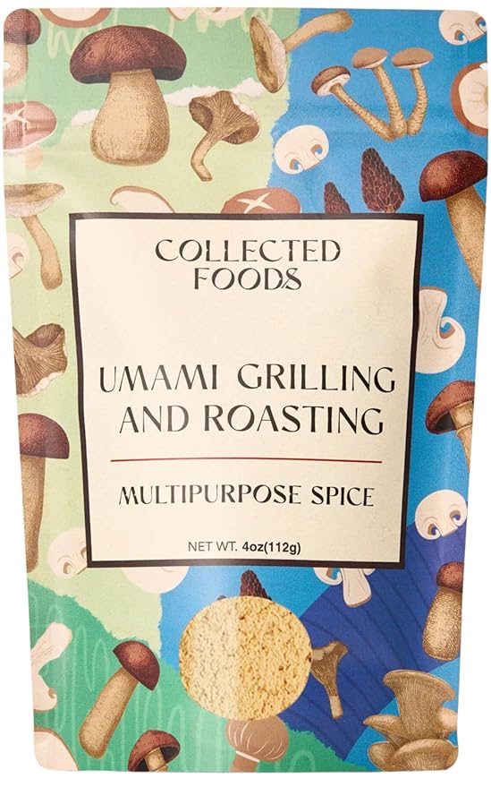 Premium Umami Mushroom Salt, No Additive, Gluten-Free, Non-GMO Great for Sauce, Soup, and Mushroom, Gourmet Umami Seasoning Blend | Handcrafted in Small Batches by Collected Foods - 4oz