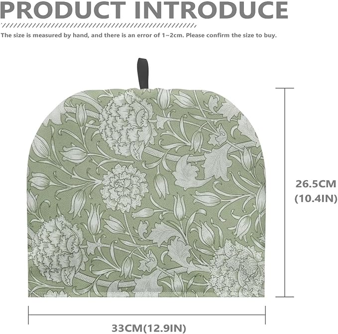 Teapot Dust Cover Tea Cozy for Teapot,Foldable Kitchen Kettle Dust Tea Pot Decorative Cover for Kitchen,Tea Cosy with William Morris Green