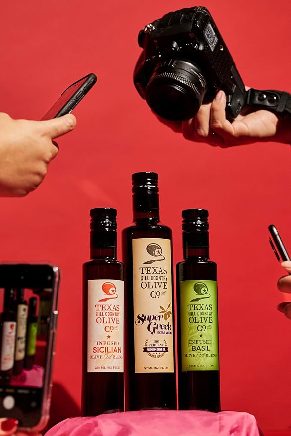 Texas Hill Country Olive Co Sicilian Infused Olive Oil - Cold Pressed Gourmet EVOO Olive Oil - Great for Dressing Dipping Marinade - No Artificial Flavors or Added Sugar - Made in Texas (8.5 Fl Oz)